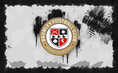 logoto de grunge de bromley fc, 4k, liga dos, fondo grune blanco, fútbol, bromley fc emblema, fútbol americano, logotipo de bromley fc, bromley fc, club de fútbol inglés, fc bromley