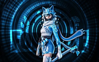 Arctic Style Vi Fortnite, 4k, blue spiral background, Fortnite, creative, Arctic Style Vi Skin, Fortnite Arctic Style Vi Skin, Arctic Style Vi, Fortnite characters