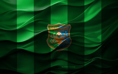 4k, vanraure hachinohe logo, grüner 3d  hintergrund, j3 liga, vanraure hachinohe emblem, japanische fußballmannschaft, vanraure hachinohe flag, 3d  textur, japan, vanraure hachinohe, fußball