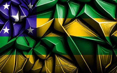 sergipe, 4k, 3d  kreativ struktur, sergipe 3d  flagga, brasilien, sergipe flagga, 3d  konst, statsstaten, sergipe state flag