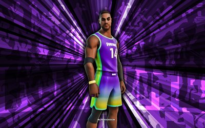 4k, eroe di metà campo, sfondo di raggi viola, skin eroe di metà campo, eroe di metà campo fortnite, arte astratta, skin eroe di metà campo di fortnite, personaggi di fortnite, fortnite, arte creativa