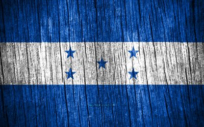 4K, Flag of Honduras, Day of Honduras, North America, wooden texture flags, Honduran flag, Honduran national symbols, North American countries, Honduras flag, Honduras