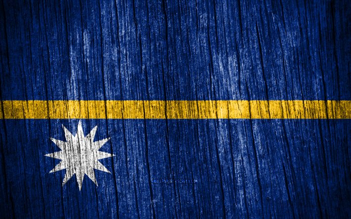 4K, Flag of Nauru, Day of Nauru, Oceania, wooden texture flags, Nauru flag, Nauru national symbols, Oceanian countries, Nauru