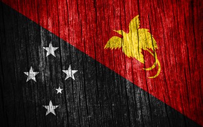 4K, Flag of Papua New Guinea, Day of Papua New Guinea, Oceania, wooden texture flags, Papua New Guinea flag, Papua New Guinea national symbols, Oceanian countries, Papua New Guinea