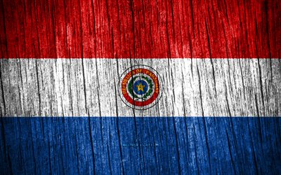 4k, flagge von paraguay, tag von paraguay, südamerika, hölzerne texturfahnen, nationale symbole von paraguay, südamerikanische länder, paraguay