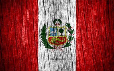 4k, drapeau du pérou, jour du pérou, amérique du sud, drapeaux de texture en bois, drapeau péruvien, symboles nationaux péruviens, pays d amérique du sud, pérou