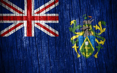 4k, ピトケアン諸島の旗, ピトケアン諸島の日, オセアニア, 木製のテクスチャフラグ, ピットケアン諸島の旗, ピトケアン諸島の国家のシンボル, オセアニア諸国, ピトケアン諸島