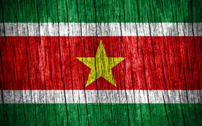 4K, Flag of Suriname, Day of Suriname, South America, wooden texture flags, Surinamese flag, Surinamese national symbols, South American countries, Suriname flag, Suriname