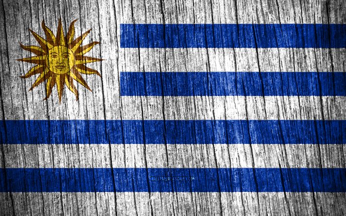 4K, Flag of Uruguay, Day of Uruguay, South America, wooden texture flags, Uruguayan flag, Uruguayan national symbols, South American countries, Uruguay flag, Uruguay