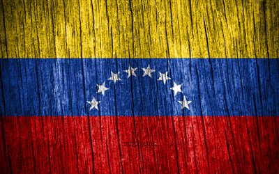 4k, 베네수엘라의 국기, 베네수엘라의 날, 남아메리카, 나무 질감 깃발, 베네수엘라 국기, 베네수엘라 국가 상징, 남미 국가, 베네수엘라