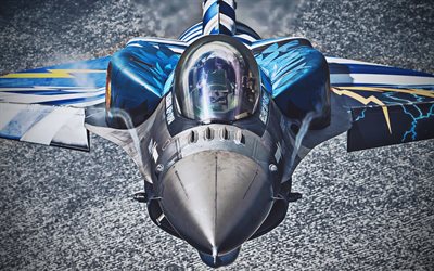 General Dynamics F-16 Fighting Falcon, Hellenic Air Force, combat aircraft, Greek army, RCAF, aircraft, military aviation, F-16, General Dynamics