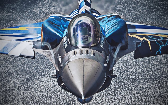 general dynamics f-16 fighting falcon, fuerza aérea helénica, aviones de combate, ejército griego, rcaf, aviones, aviación militar, f-16, general dynamics