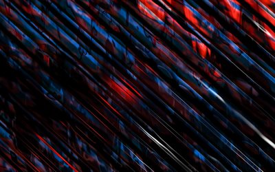 blue red glass lines, abstract background, blue red lines background, 3d lines background, 3d glass texture, blue glass background