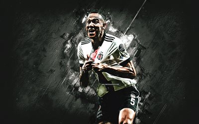 Josef de Souza, Besiktas, Brazilian soccer player, white stone background, football, Turkey