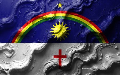 bandeira pernambuco, 4k, textura da onda de pedra, bandeira de pernambuco, bandeira 3d pernambuco, brasil, bandeira do estado de pernambuco, bandeiras de estados brasileiros, pernambuco