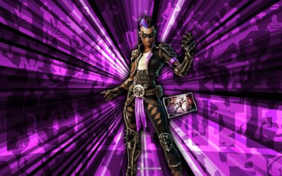 4k, Dark Chiara, purple rays background, Dark Chiara Skin, Dark Chiara Fortnite, abstract art, Fortnite Dark Chiara Skin, Fortnite characters, Fortnite, creative art