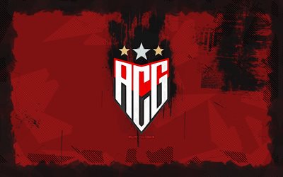 logotipo del atlético de grunge goianiense, 4k, serie brasileña b, fondo grune rojo, fútbol, atlético de emblema, fútbol americano, logotipo del atlético de goianiense, atlético goianiense, club de fútbol brasileño, atlético goianiense fc