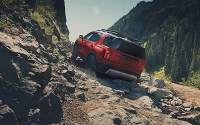 4k, Honda Passport TrailSport, back view, 2026 cars, mountains, extreem, SUVs, offroad, 2026 Honda Passport, japanese cars, Honda