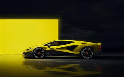 2026, lamborghini fenomeno, 4k, vista lateral, exterior, superdeportivo, lamborghini amarillo fenomeno, superdeportivos de lujo, autos deportivos italianos, fenomeno, lamborghini