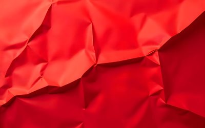 papel com amassado vermelho, 4k, papel velho, fundos grunge, texturas de papel amassadas, fundo de papel vermelho, texturas de papel antigas, papel vermelho