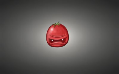 anger, tomato, minimalism