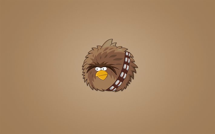 fågel, chewie, minimalism, angry bird, chewbacca, chewey