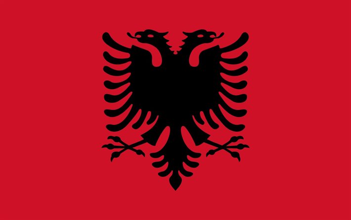 le drapeau de l'albanie, armoiries, drapeau de l'albanie