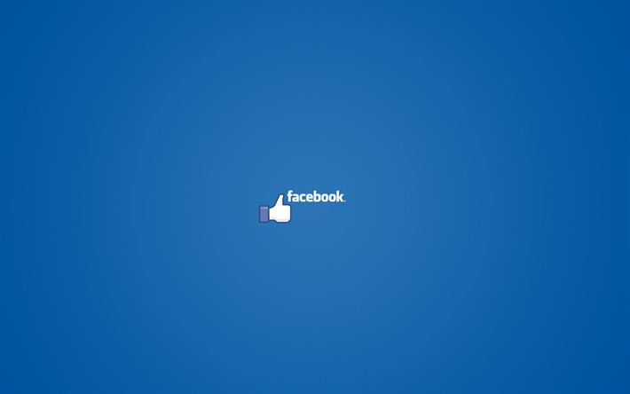 blauer hintergrund, minimalismus, logo, facebook