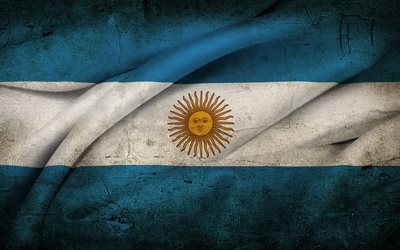 flagge von argentinien, grunge, argentinien
