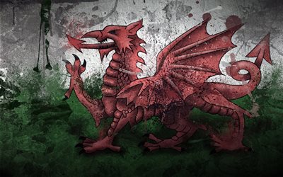 wales, taide, walesin lippu, symboli