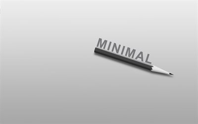 matita, minimalismo, sfondo grigio