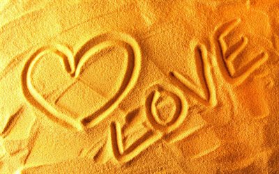 sand, the inscription, love