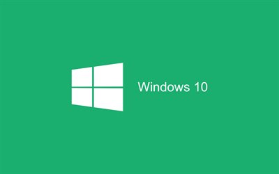 windows 10, grön bakgrund, sparare, minimalism