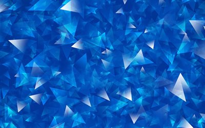 abstraction, mosaic, crystals, blue background