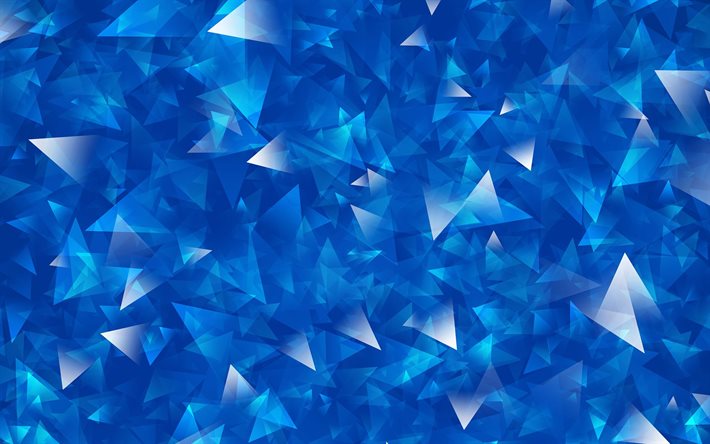 abstração, mosaico, cristais, fundo azul