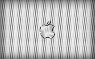 logotipo, epl, metal, maçã, malha