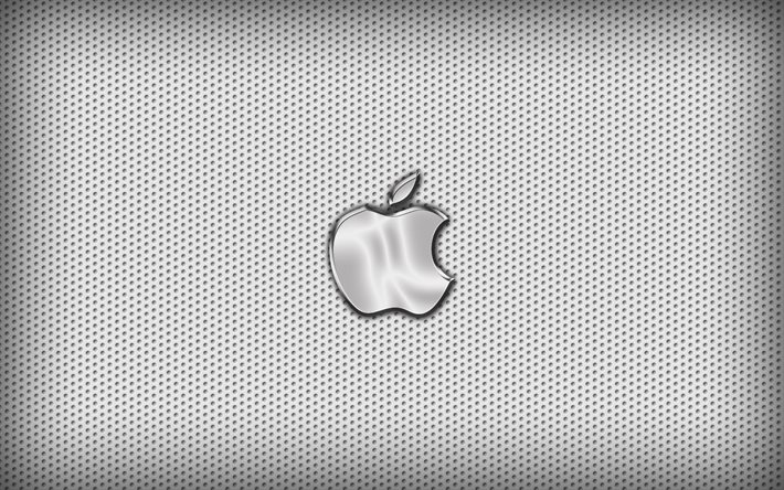 logotipo, epl, metal, maçã, malha
