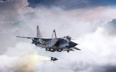 mig-31b, launch, attack, r-33 missile