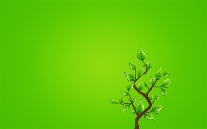 fond vert, arbre, créatif