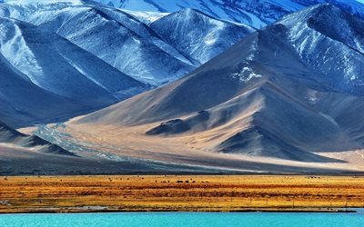 montagnes du pamir, chaîne de montagnes, le tadjikistan, l'asie, le pamir, tadjikistan