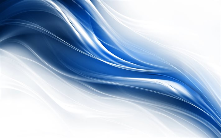 white background, blue wave, abstraction
