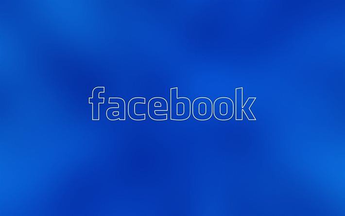 facebook, logo, mavi arka plan