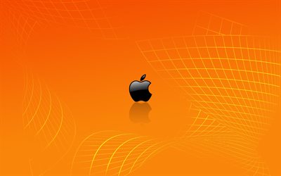 logo di apple, epl, sfondo arancione