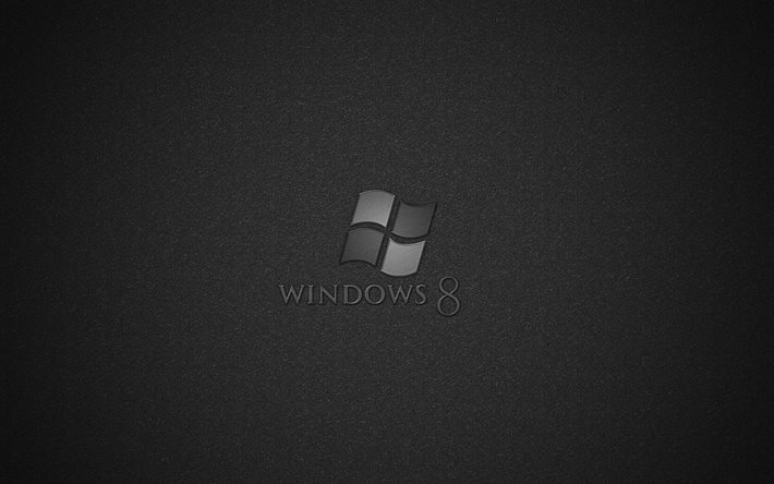 fondo gris, windows 8, el logotipo de windows 8