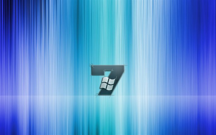 七, windows, ロゴ, microsoft, 青色の背景, se7en, ストリップ, windows7