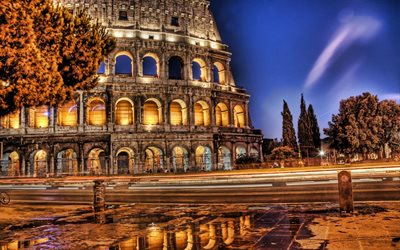 Kolezyum, Roma, gece, İtalya, coliseum