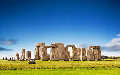 stonehenge, 석, 영국, 여름