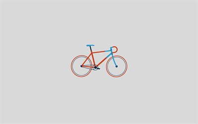 グレー, 自転車, 背景, スポーツバイク, ミニマリズムにおけるメディウム