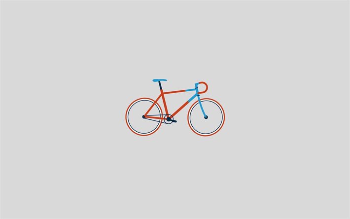 gri, bisiklet, arka plan, spor bisiklet, minimalizm