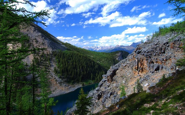rock, lake louise, nationalpark, banff, kanada